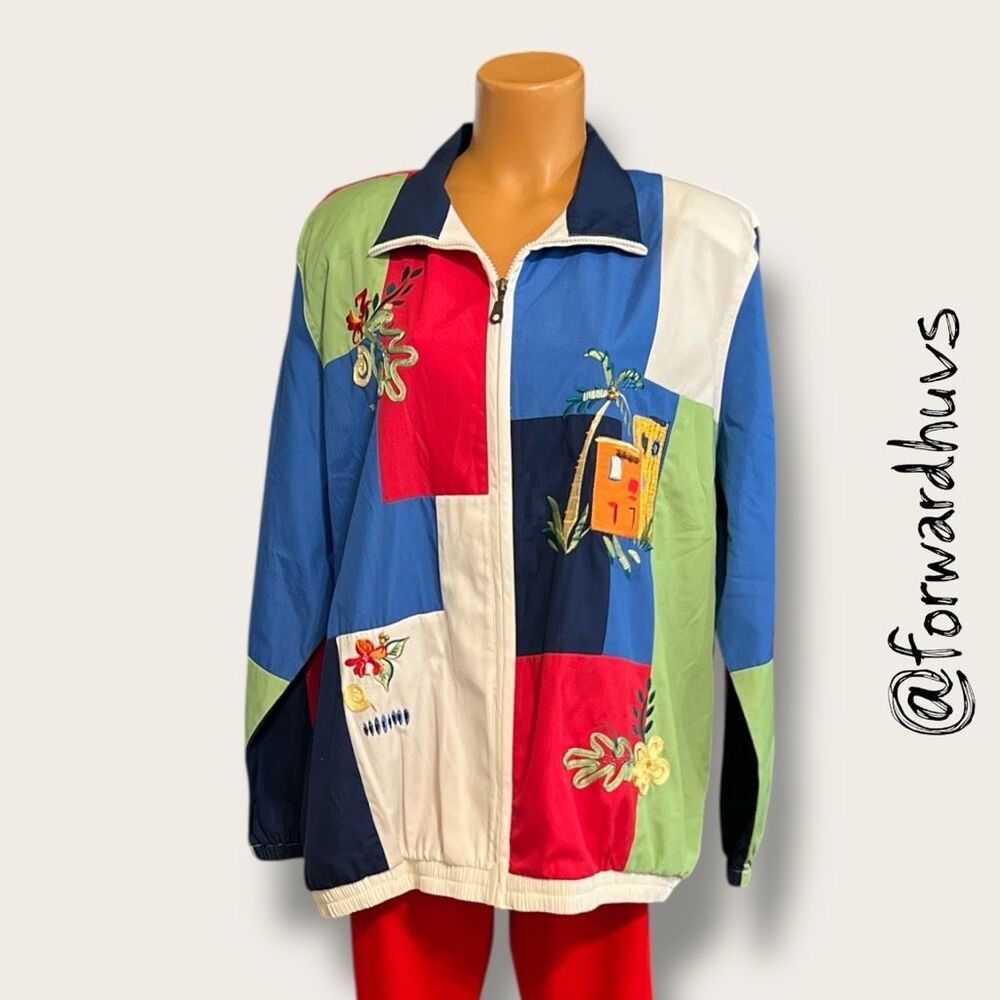 Vintage Koret Patchwork Windbreaker Jacket Size 1… - image 1